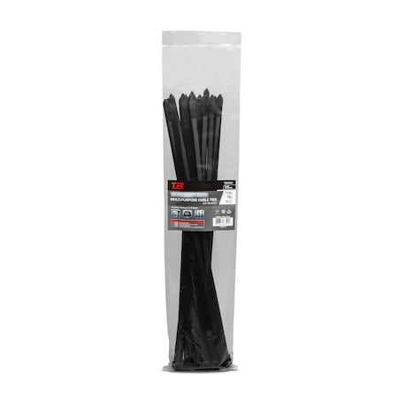 22.8 In Ultra-Heavy-Duty Multi-Purpose UV Cable Ties, 25-pk